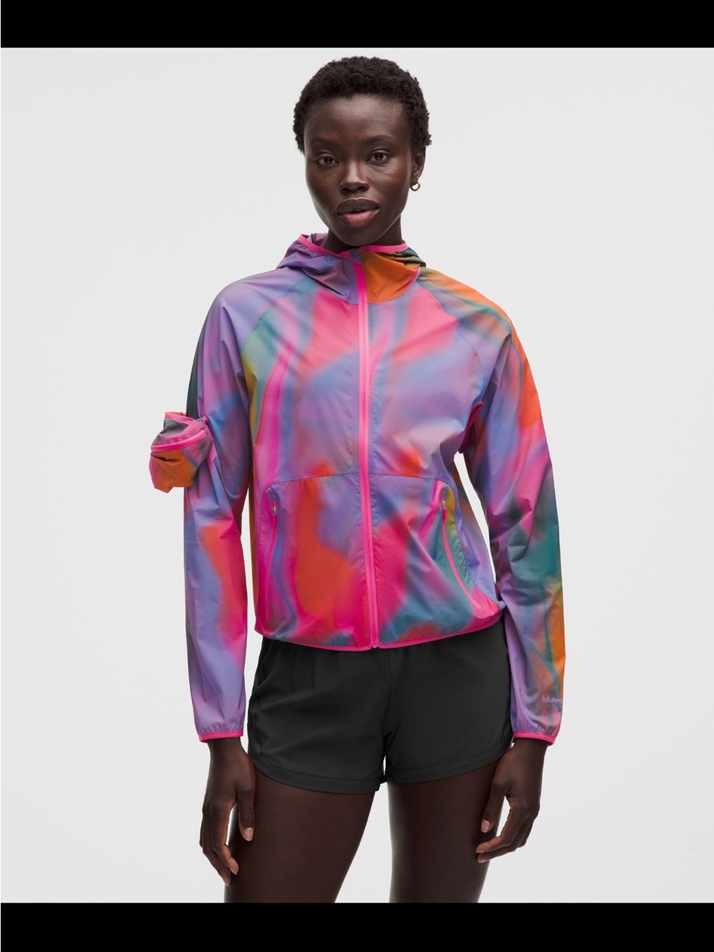 lululemon🍋Packable Trail Running Multicolor Hooded Jacket Size 12 NWT💖🧡💙